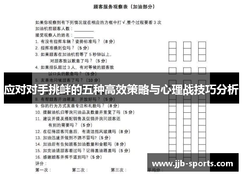 应对对手挑衅的五种高效策略与心理战技巧分析